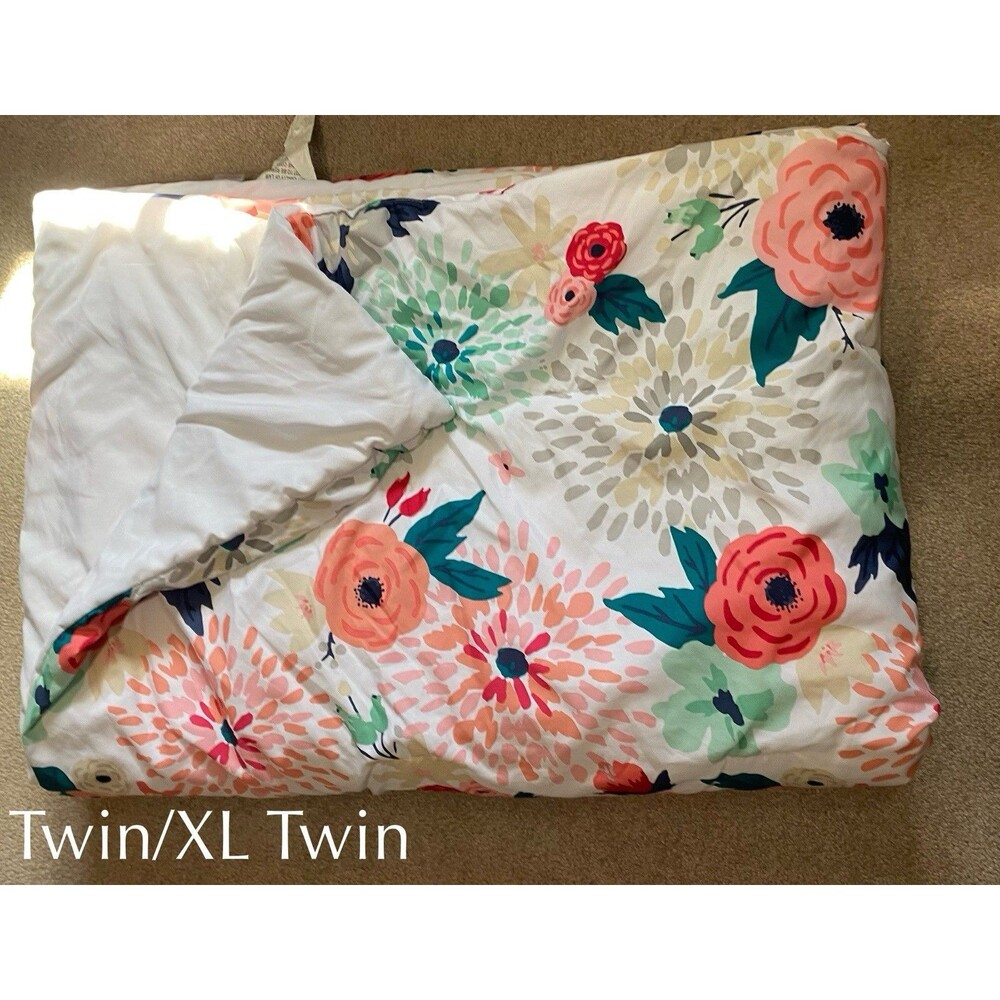 Target Xhilaration Twin XL Comforter Bright Floral Flower Print Bedding